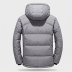 Men's Puffer Jacket - Back View - Grey
