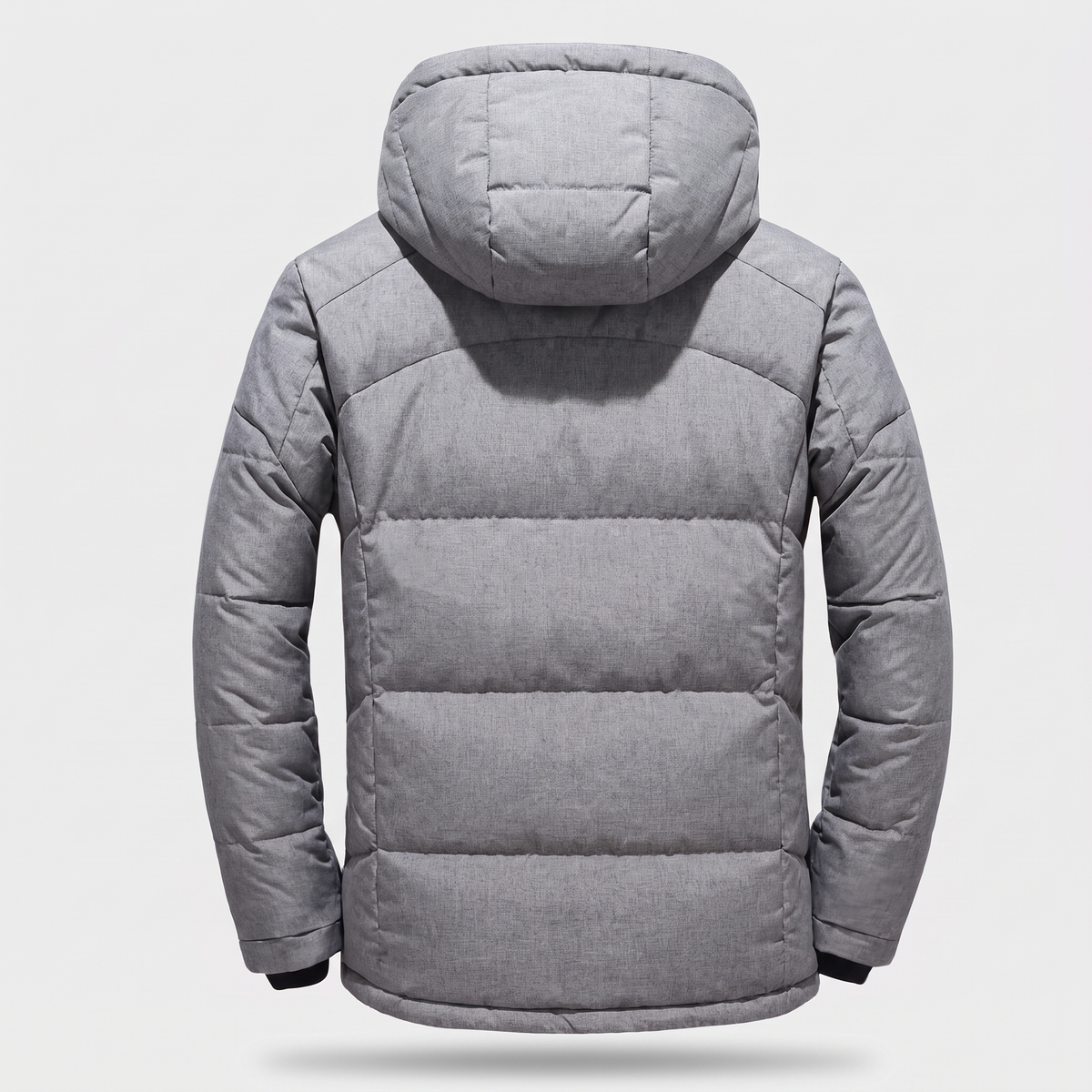 Men's Puffer Jacket - Back View - Grey