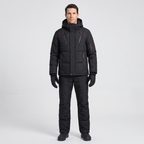 Men's Ski Suit with Black jacket and black ski trousers, worn full length