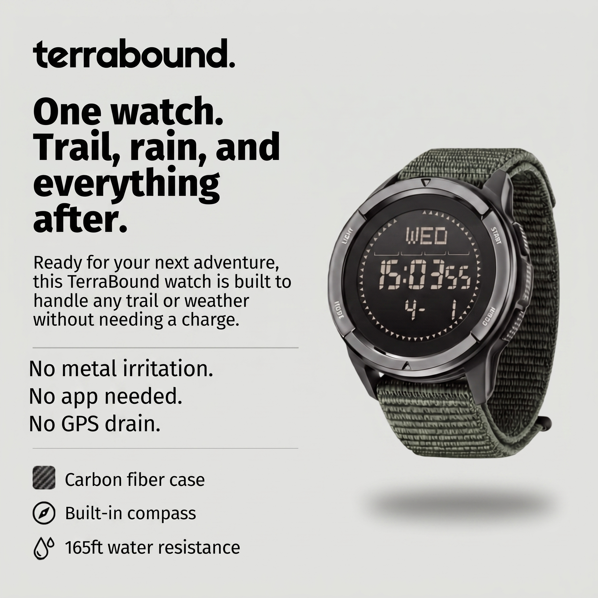 Men's Digital Sport Watch – Waterproof Compass and Step Tracker