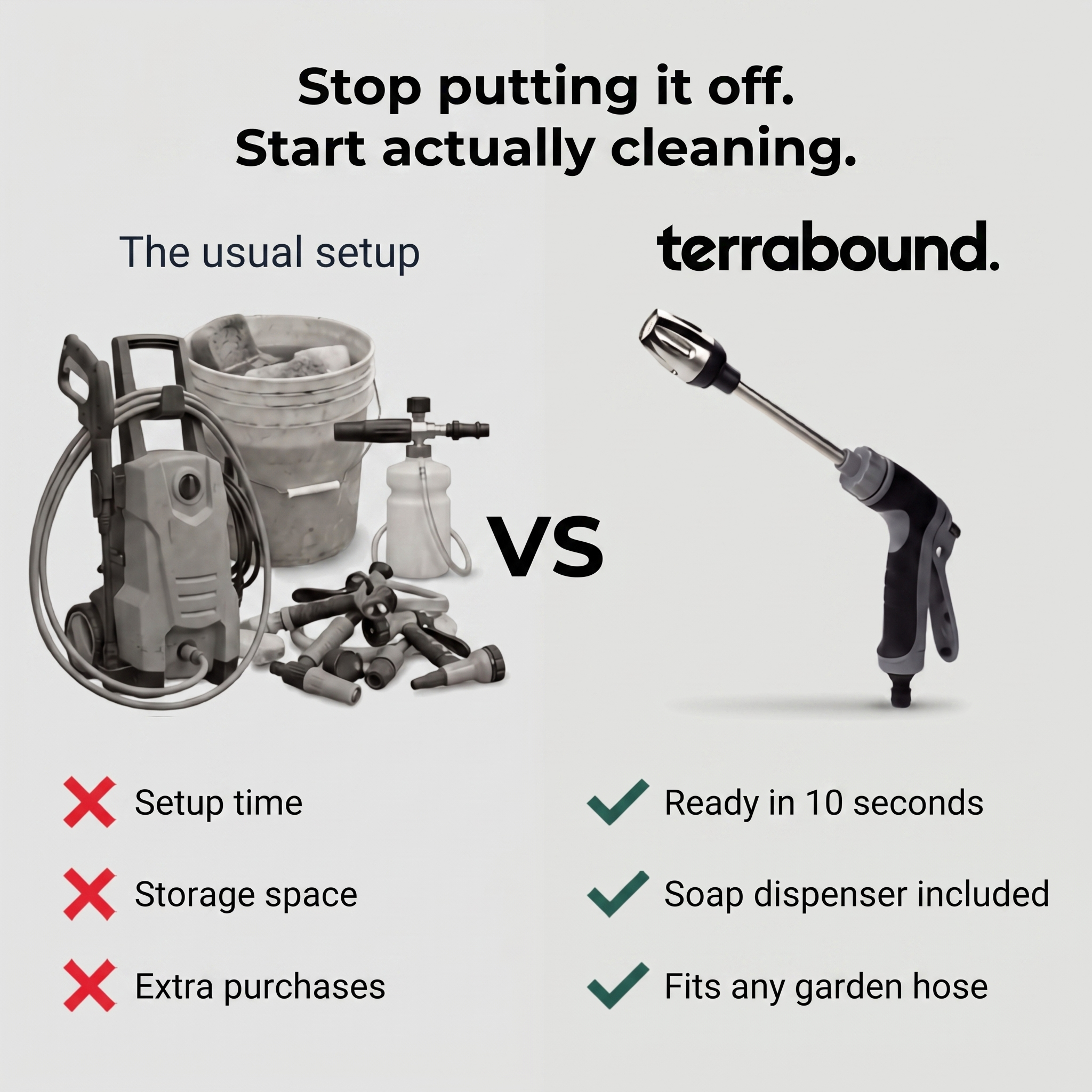 Garden Hose Spray Gun – High-Pressure Adjustable Jet and Wide Spray Nozzle for Cleaning