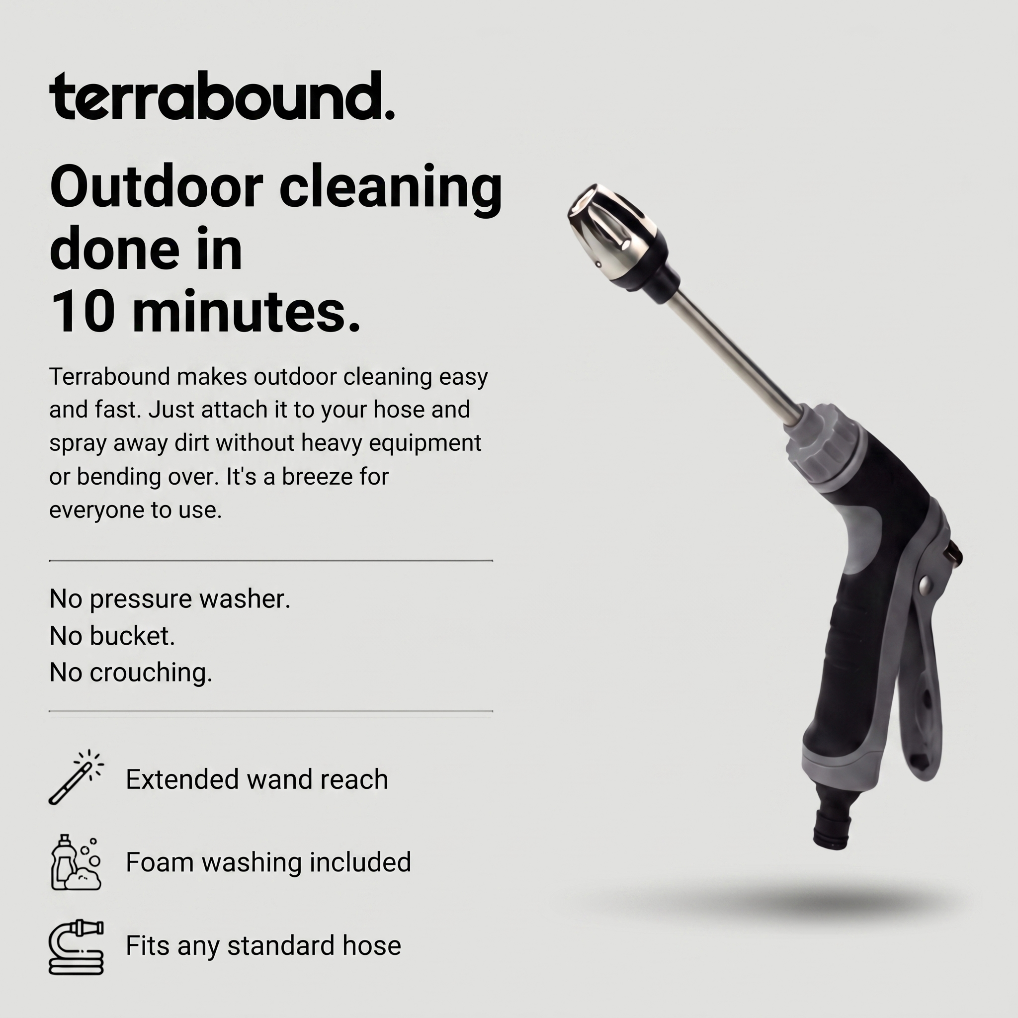 Garden Hose Spray Gun – High-Pressure Adjustable Jet and Wide Spray Nozzle for Cleaning