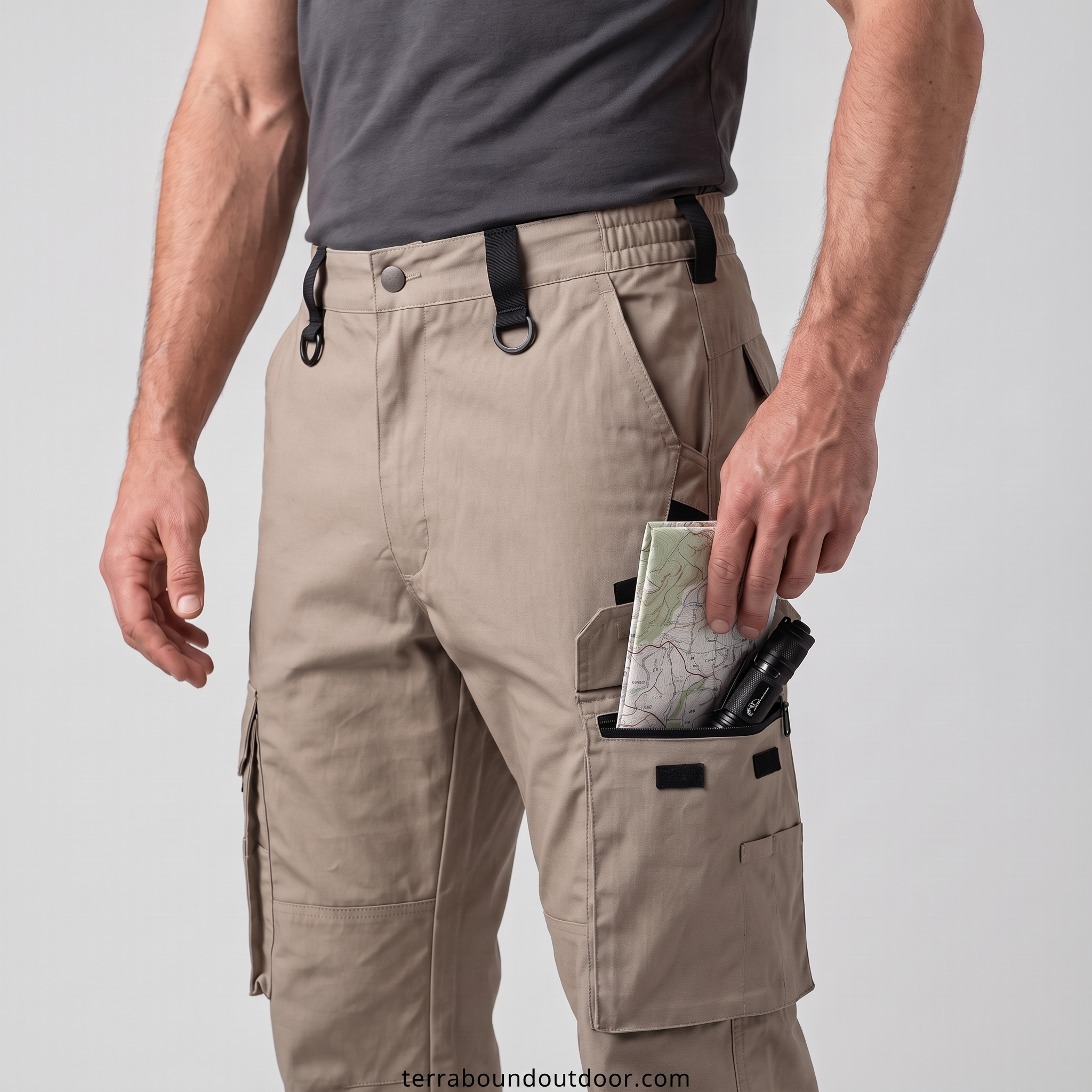 Men's Water-Resistant Cargo Trousers – Multi-Pocket Tactical Pants for Hunting and Fishing