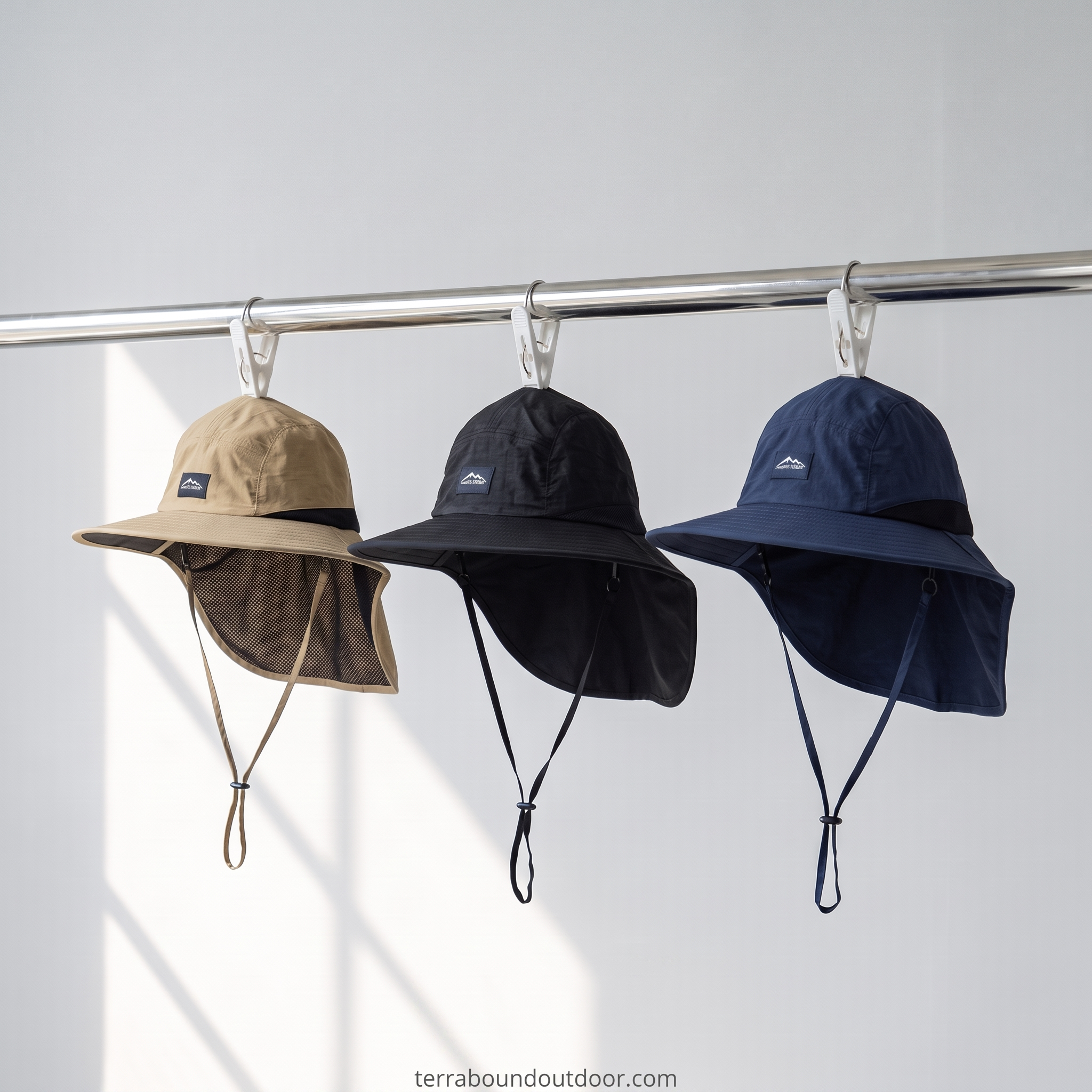 Packable Wide-Brim Fishing Hat – Sun Hat with Neck Flap and Chin Strap