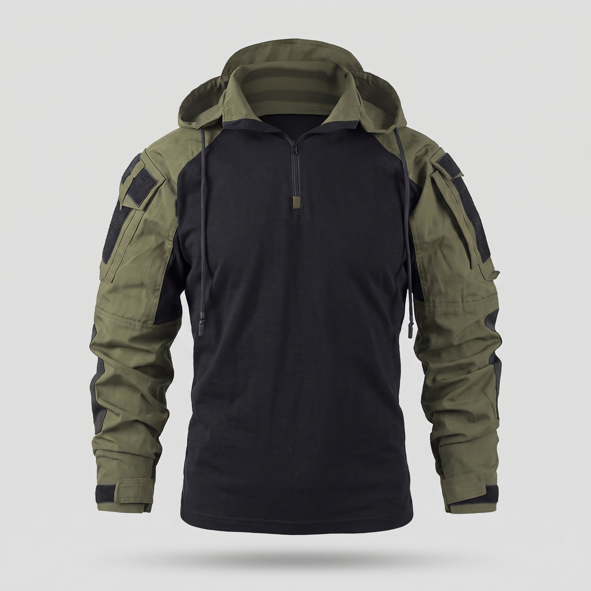 Men's tactical hoodie in Green, front view