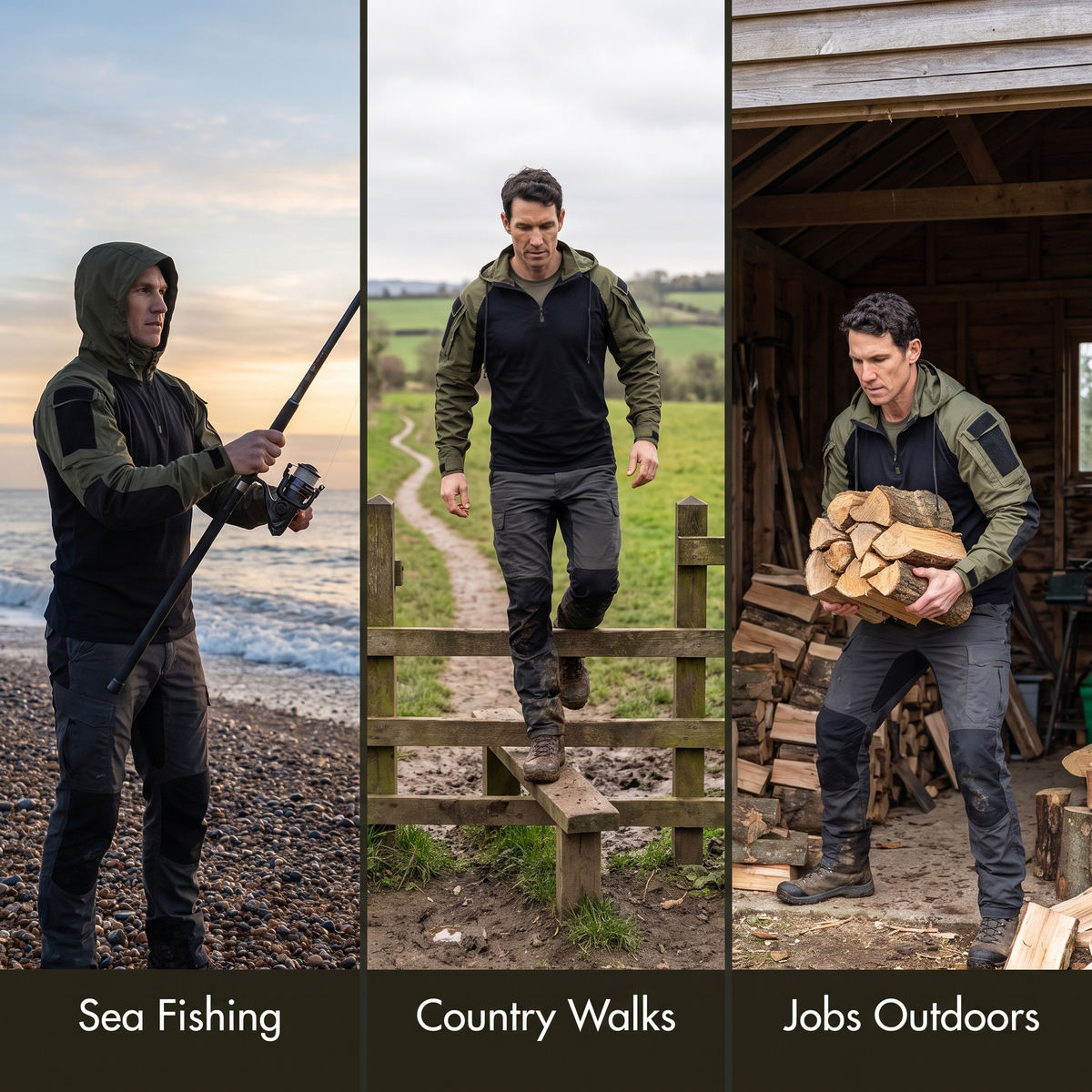 Tactical hoodie for sea fishing, country walks and jobs outdoors