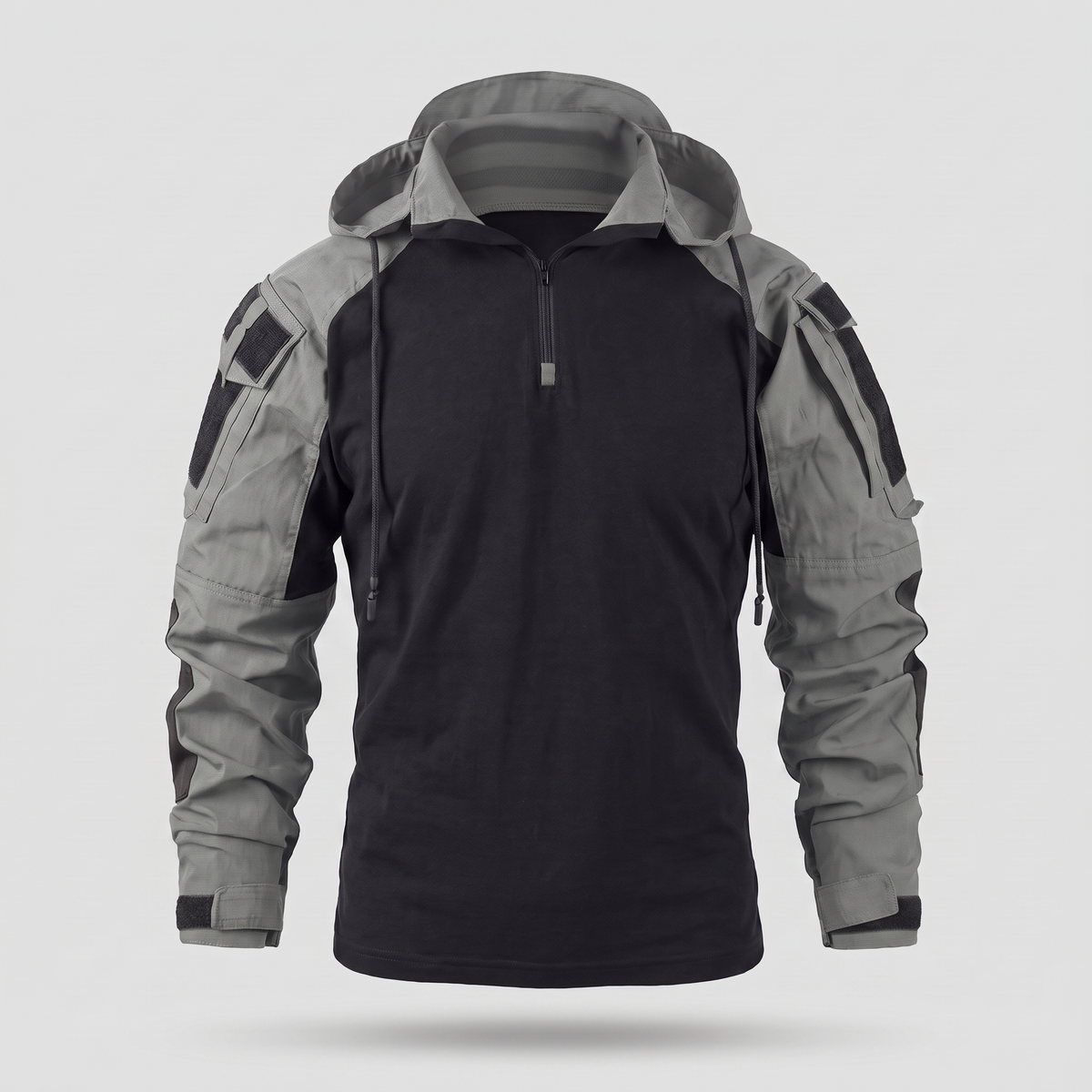 Men's tactical hoodie in Grey, front view