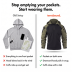 A plain hoodie compared with the Terrabound tactical hoodie