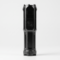 Rechargeable LED torch with zoom head, front view