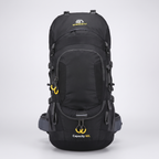60L hiking rucksack in black, front view