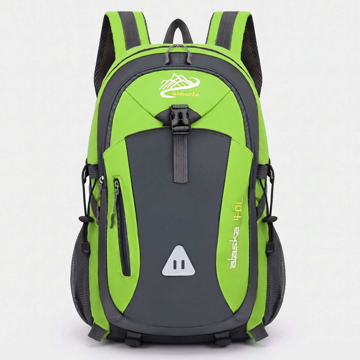 Terrabound 40L hiking rucksack in Lime, front view