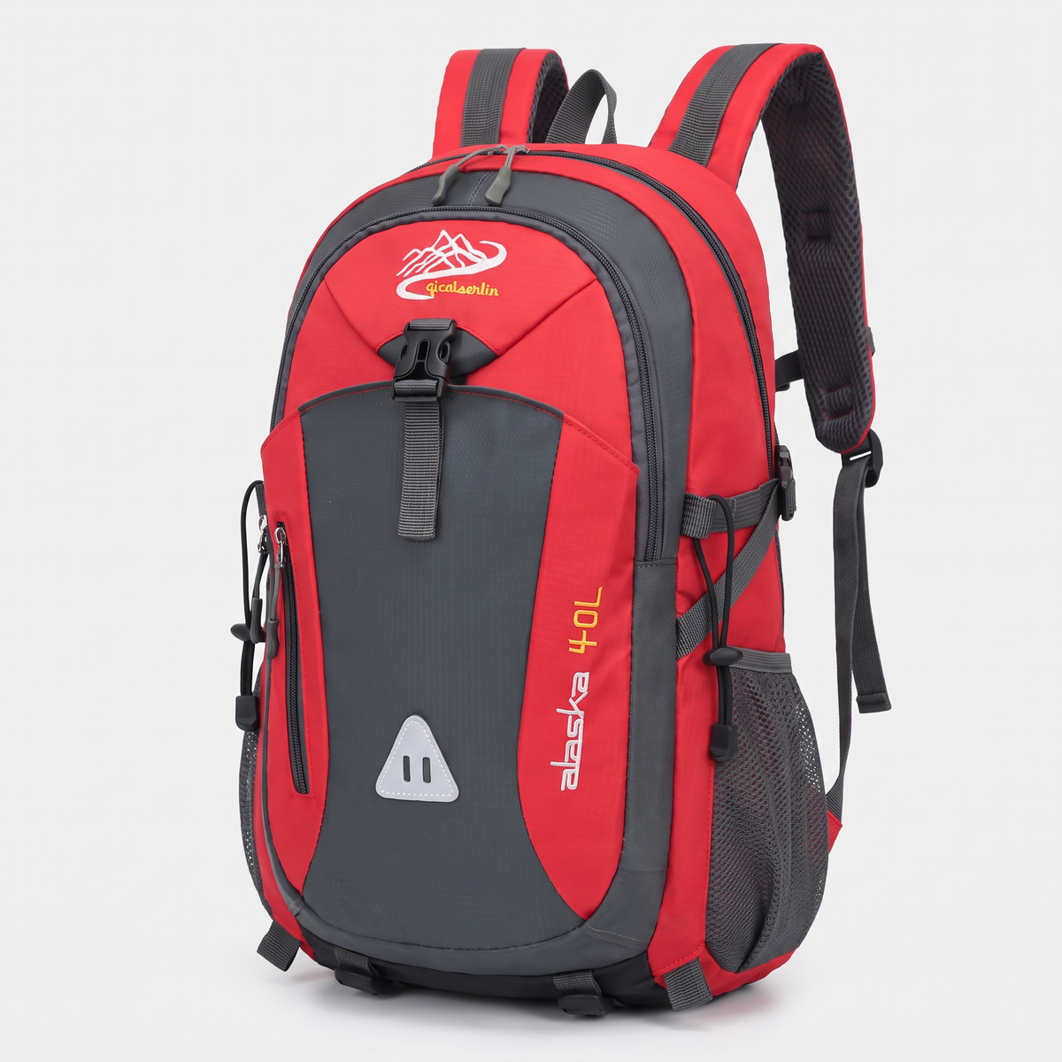 Terrabound 40L hiking rucksack in Red, front three-quarter view