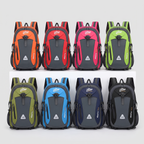 Terrabound 40L hiking rucksack in all eight colours: Orange, Red, Pink, Lime, Dark Green, Blue, Navy and Black