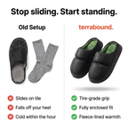 Old slippers versus Terrabound house slippers comparison
