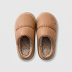 Terrabound Quilted House Slippers in Coffee, top-down front view