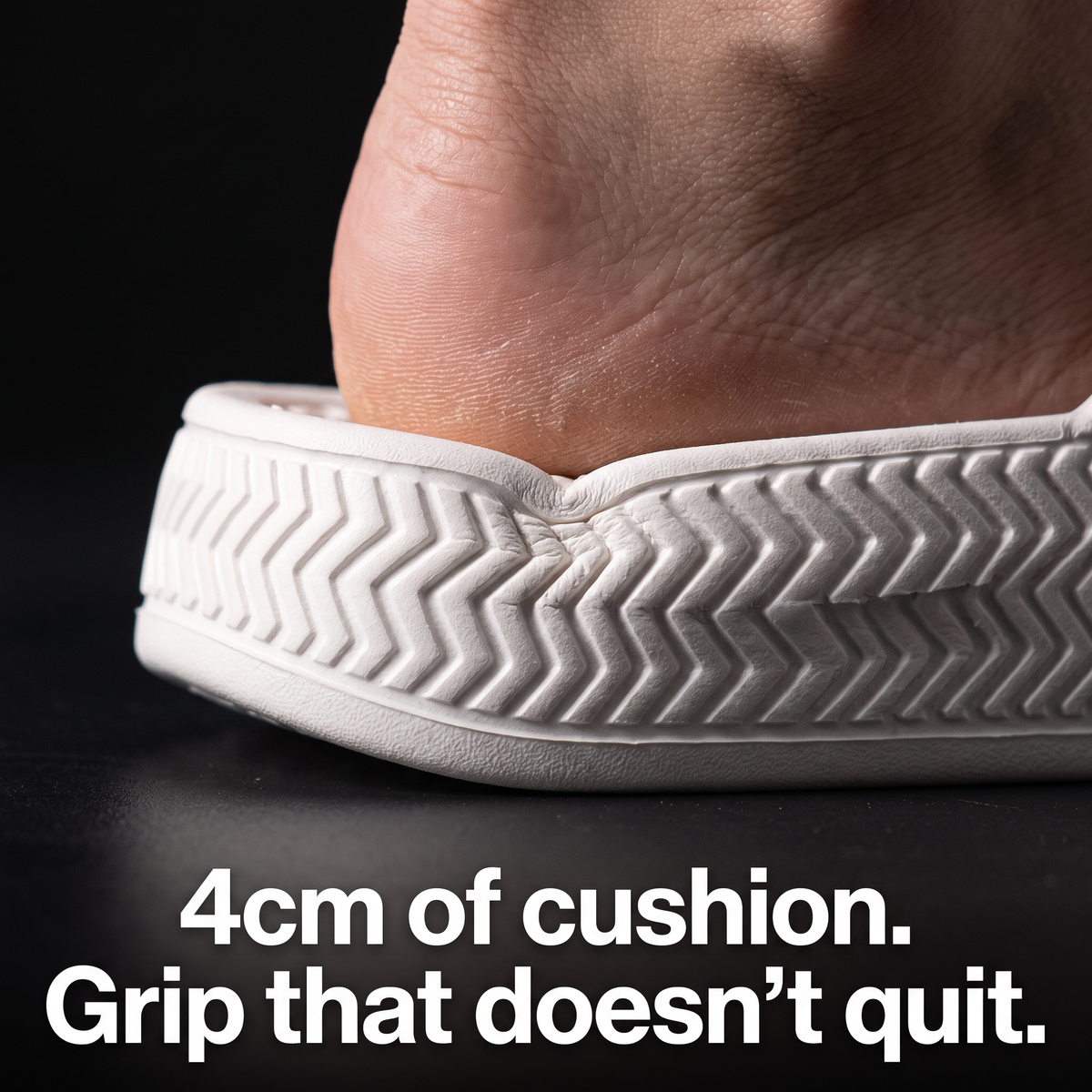 Close-up of the cushioned anti-slip sole