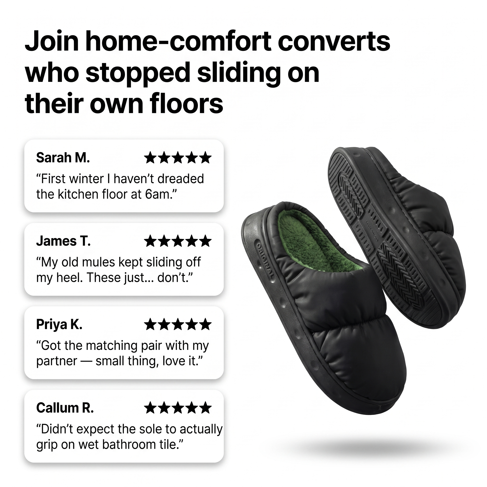 Terrabound house slippers customer review graphic
