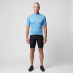Full length view of the man wearing the Sky Blue cycling jersey