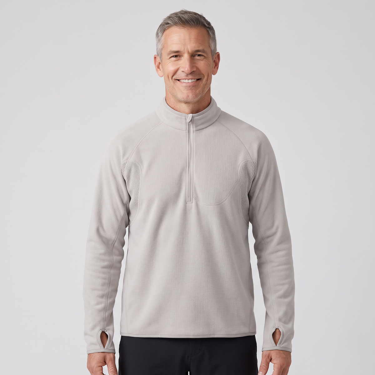 Men's Terrabound half-zip fleece in Light Gray, front view