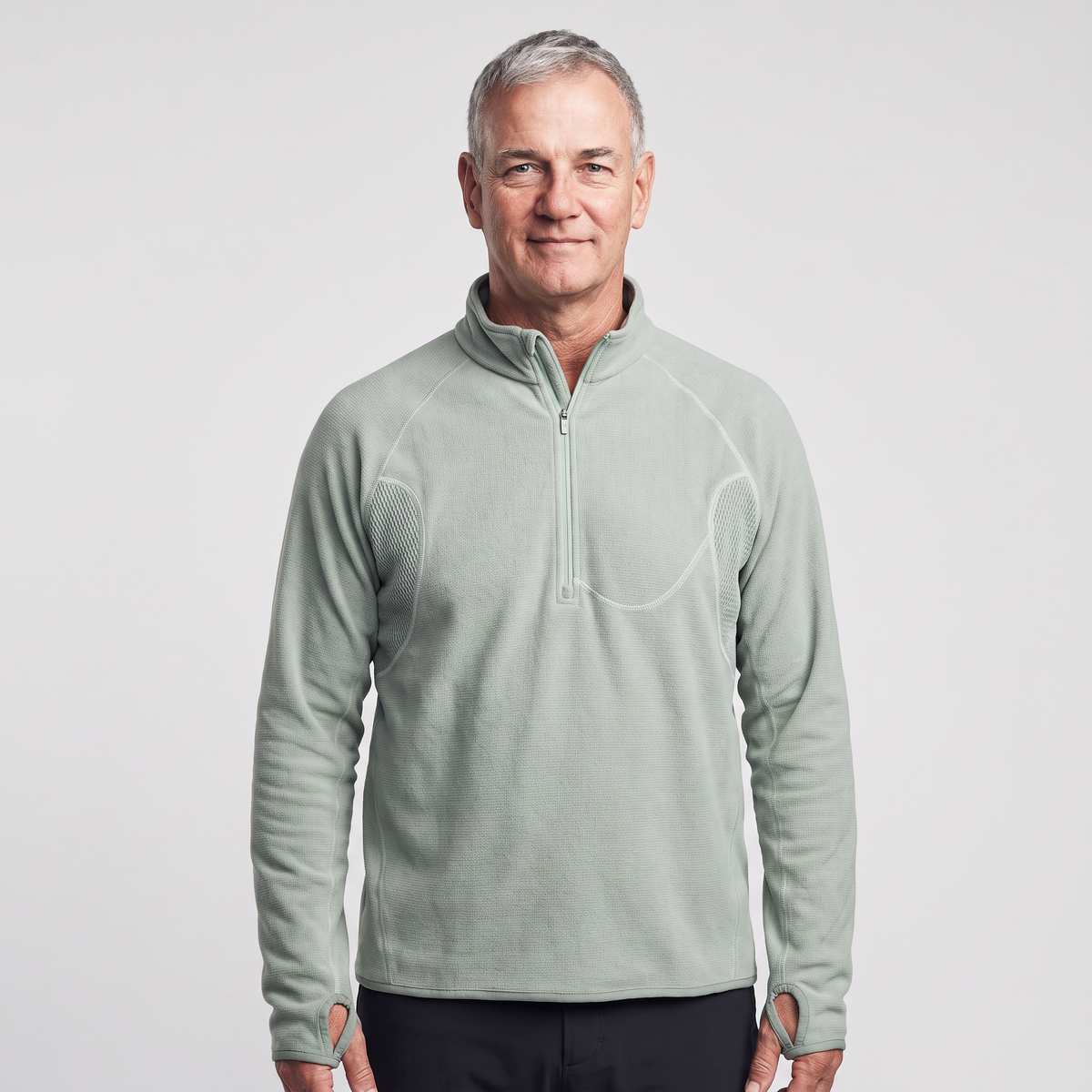 Men's Terrabound half-zip fleece in Light Green, front view