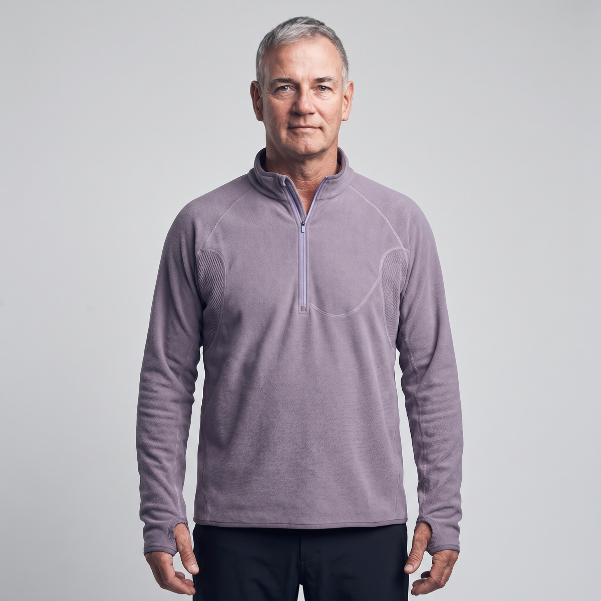 Men's Terrabound half-zip fleece in Light Purple, front view