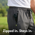 Men's 3/4 shorts - zip pocket holds a phone