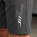 Men's 3/4 shorts - reflective print close-up
