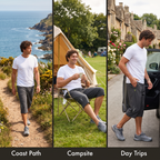 Men's 3/4 shorts - coast path campsite and day trips