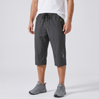 Men's 3/4 shorts in grey - worn front view