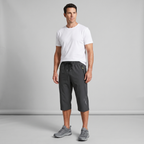 Men's 3/4 shorts in grey - full length on model