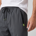 Men's 3/4 shorts - zip pocket and drawcord close-up