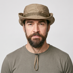 Man wearing the Terrabound men's boonie hat in olive green, front view