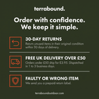Terrabound 30-day returns, free UK delivery over £50 and faulty item terms