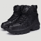 Pair of men's side zip walking boots in black