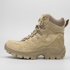 Men's side zip walking boot in khaki, outer side