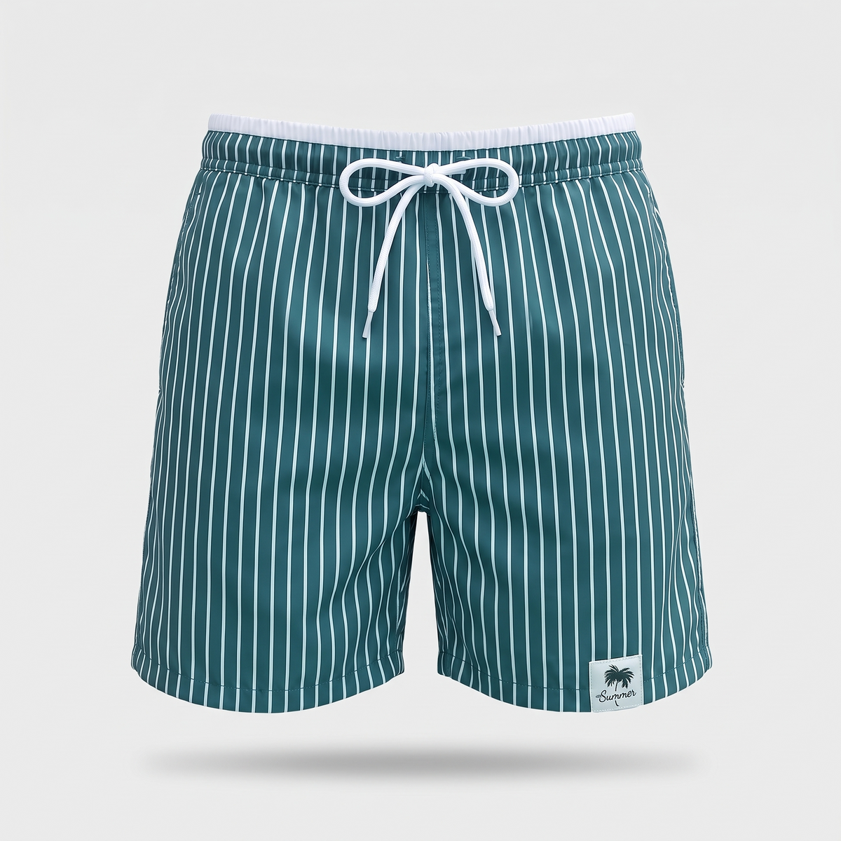 Men's striped swim shorts - front view