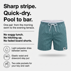 Men's striped swim shorts - quick-dry features