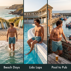 Men's striped swim shorts - beach lido and pub