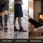 Merino knee high socks for winter walks, cold commutes and warm evenings