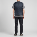 Men's Terrabound down gilet in Navy, back view