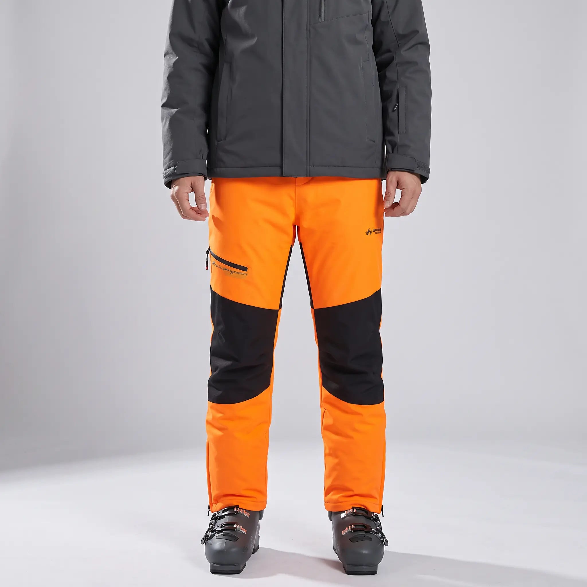 Terrabound insulated ski pants, orange, front view