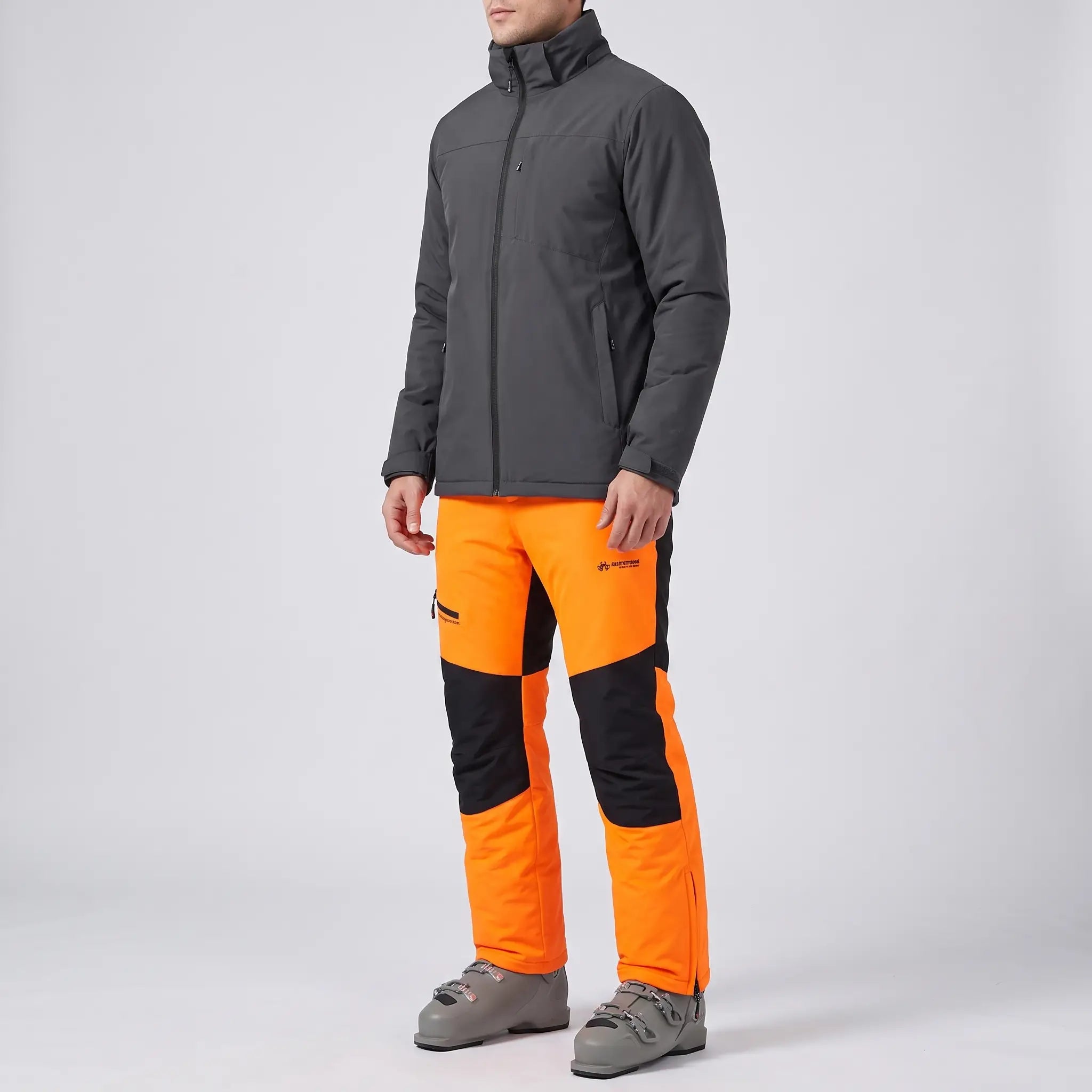 Terrabound insulated ski pants, orange, side view