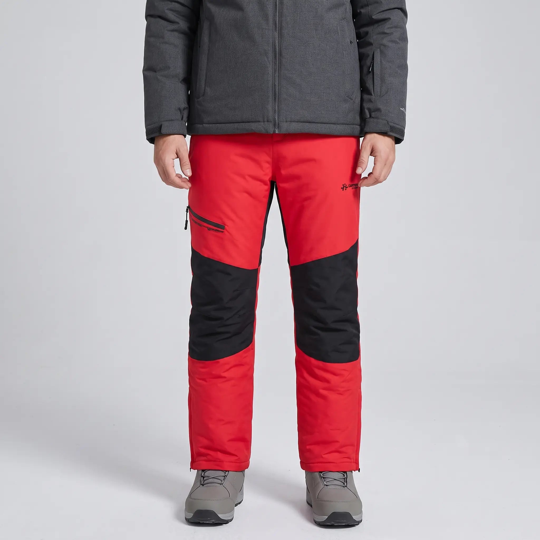 Terrabound insulated ski pants, red, front view
