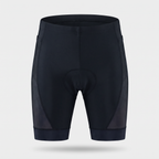 Men's padded cycling shorts in Black, front view