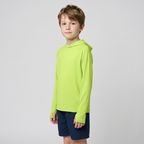 Kids' Sun Hoodie in Lime, side view