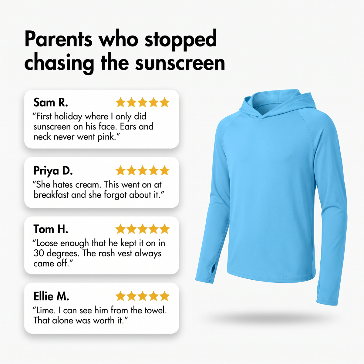Parents who stopped chasing the sunscreen: review cards