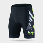 Men's padded cycling shorts in Fluorescent Yellow, front view