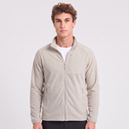Terrabound Men's Fleece Jacket in Stone, worn front view