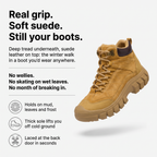 Real grip, soft suede, still your boots: deep tread and suede leather on the Women's Walking Boots
