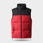 Terrabound men's colour block down gilet in Red, front view